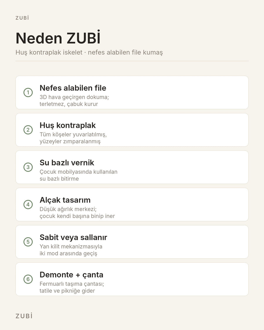 ZUBİ çocuk hamağı özellikleri
