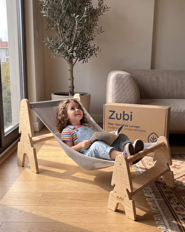 ZUBİ Ahşap Çocuk Hamağı — Dinlenme ve Okuma Koltuğu